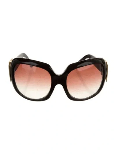Pre-owned Roger Vivier Oversize Gradient Sunglasses In Brown
