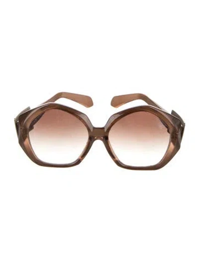 Pre-owned Roger Vivier Oversize Gradient Sunglasses In Brown