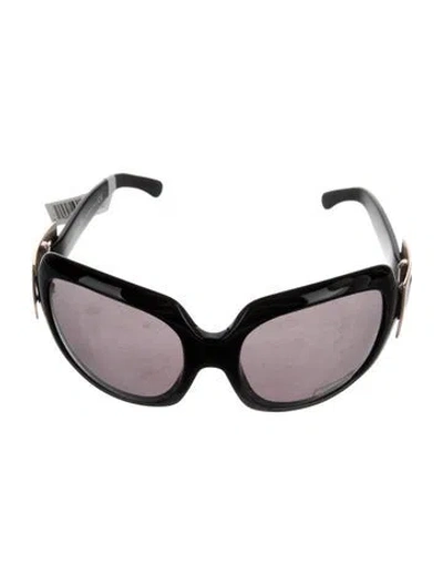 Pre-owned Roger Vivier Oversize Tinted Sunglasses In Black