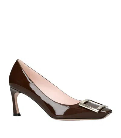 Roger Vivier Patent Belle Vivier Pumps 70 In Brown
