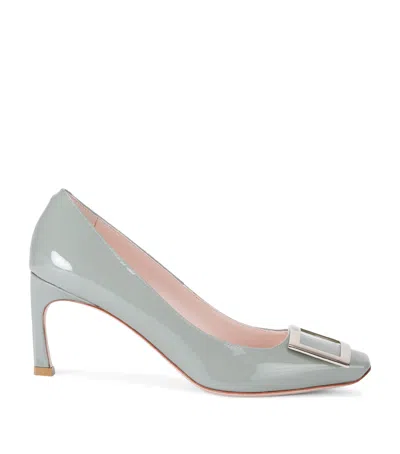 Roger Vivier Patent Belle Vivier Trompette Pumps 70 In Grey