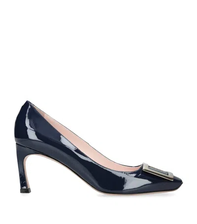 Roger Vivier Belle Vivier Trompette Patent-leather Pumps In Blue
