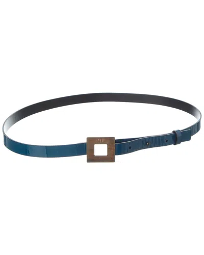 Roger Vivier Patent Belt In Blue