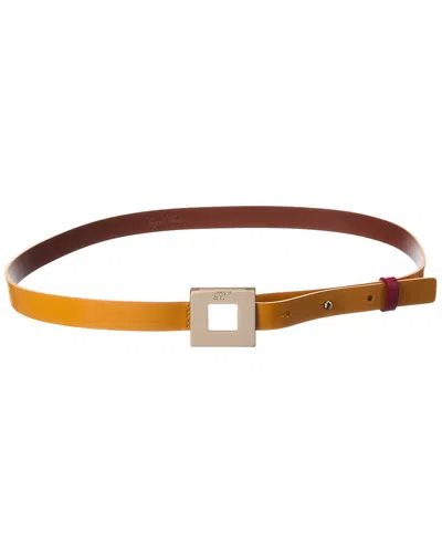 Roger Vivier Patent Belt In Orange