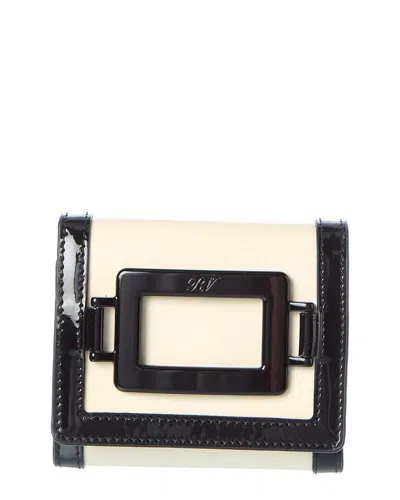Roger Vivier Patent Card Case In Neutral