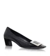 Roger Vivier Belle Vivier Patent Pumps With Metal Buckle In Black
