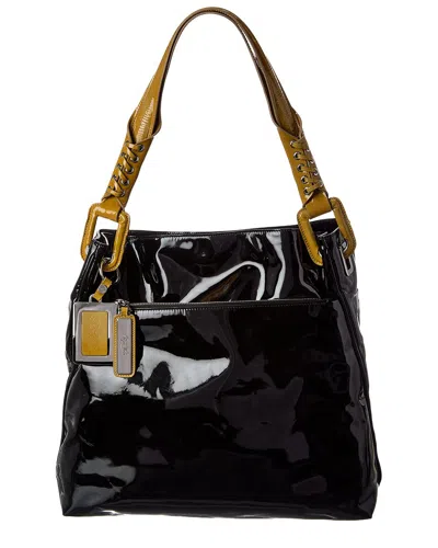 Roger Vivier Patent Hobo Bag In Black