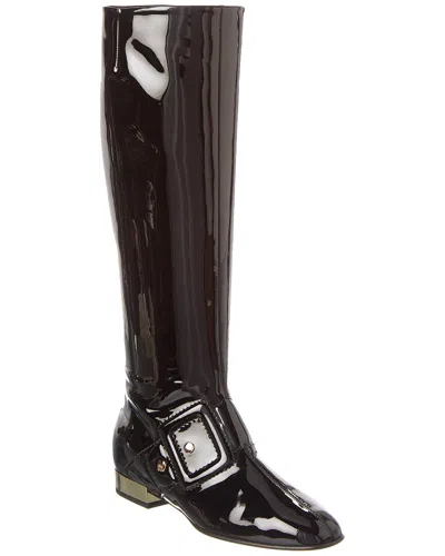 Roger Vivier Patent Knee-high Boot In Black