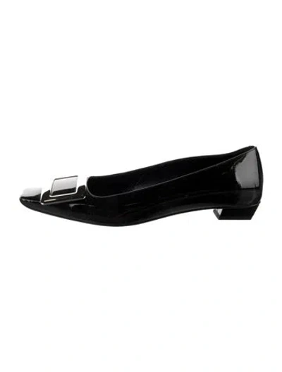 Pre-owned Roger Vivier Patent Leather Ballet Flats In Black