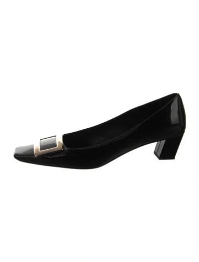 Pre-owned Roger Vivier Patent Leather Ballet Flats In Black