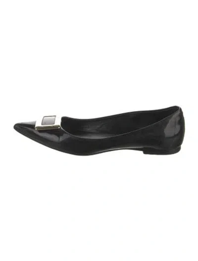 Pre-owned Roger Vivier Patent Leather Ballet Flats In Black
