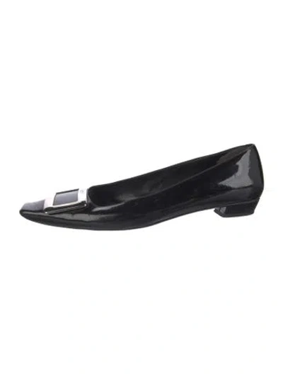 Pre-owned Roger Vivier Patent Leather Ballet Flats In Black