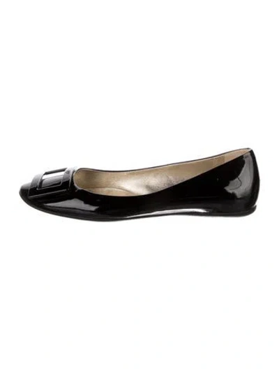 Pre-owned Roger Vivier Patent Leather Ballet Flats In Black