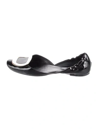 Pre-owned Roger Vivier Patent Leather Ballet Flats In Black