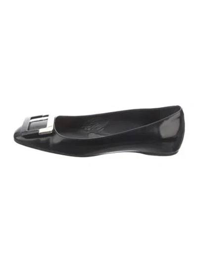 Pre-owned Roger Vivier Patent Leather Ballet Flats In Black