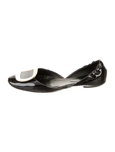 Pre-owned Roger Vivier Patent Leather Ballet Flats In Black/gold