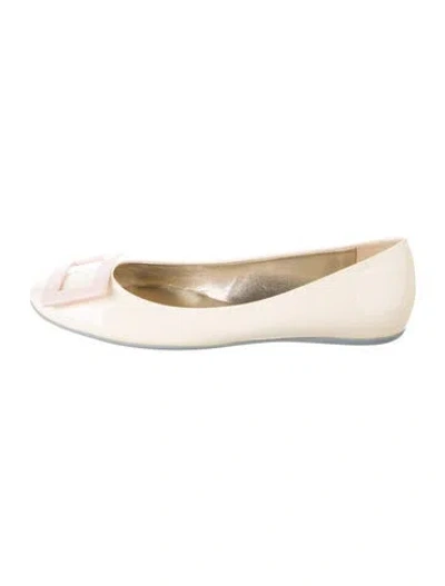 Pre-owned Roger Vivier Patent Leather Ballet Flats In Black/neutrals/red