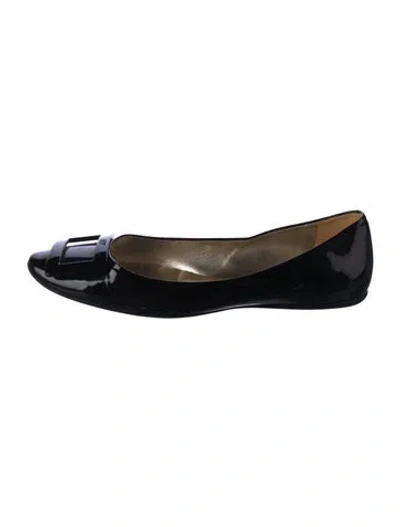 Pre-owned Roger Vivier Patent Leather Ballet Flats In Blue