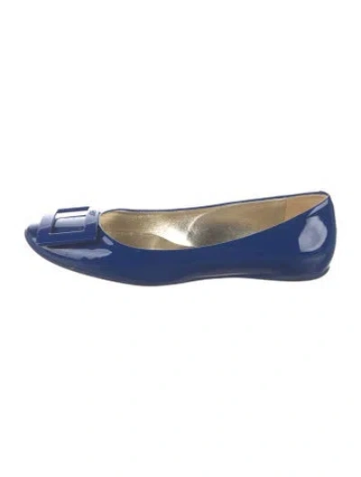 Pre-owned Roger Vivier Patent Leather Ballet Flats In Blue