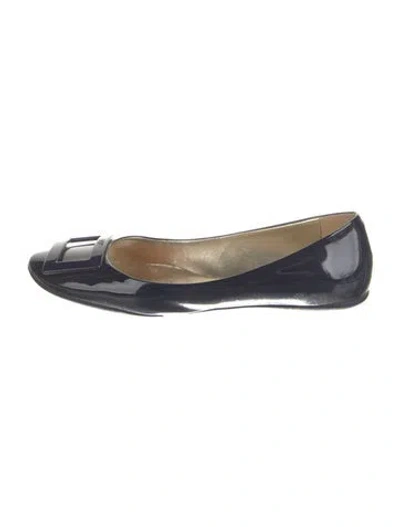 Pre-owned Roger Vivier Patent Leather Ballet Flats In Blue