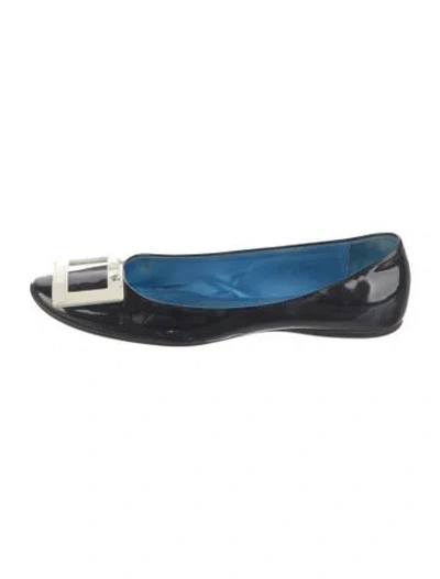 Pre-owned Roger Vivier Patent Leather Ballet Flats In Blue