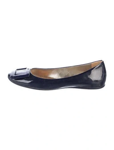Pre-owned Roger Vivier Patent Leather Ballet Flats In Blue