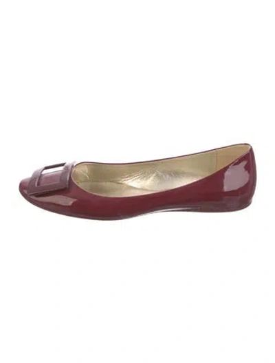 Pre-owned Roger Vivier Patent Leather Ballet Flats In Burgundy
