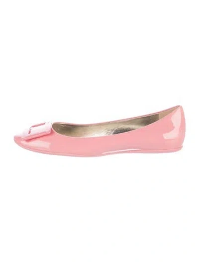 Pre-owned Roger Vivier Patent Leather Ballet Flats In Pink