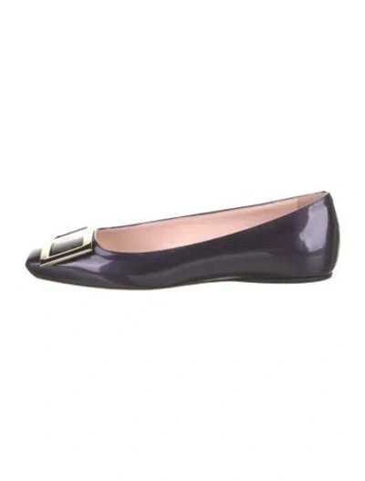 Pre-owned Roger Vivier Patent Leather Ballet Flats In Purple