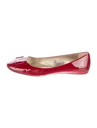 Pre-owned Roger Vivier Patent Leather Ballet Flats In Red