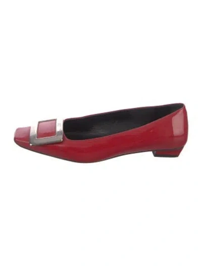 Pre-owned Roger Vivier Patent Leather Ballet Flats In Red