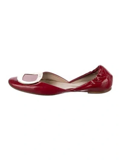 Pre-owned Roger Vivier Patent Leather Ballet Flats In Red