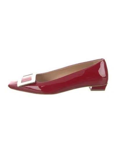 Pre-owned Roger Vivier Patent Leather Ballet Flats In Red