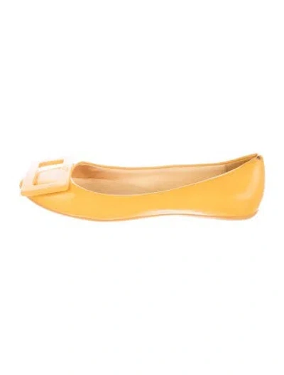 Pre-owned Roger Vivier Patent Leather Ballet Flats In Yellow