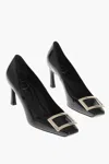 Roger Vivier Patent Leather Belle Vivier Pumps With Maxi Buckle 8cm In Black