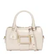 Roger Vivier Patent Leather Belle Vivier Top-handle Bag In Beige