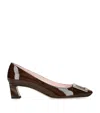 Roger Vivier 45mm Trompette Patent Leather Pumps In Brown