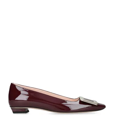 Roger Vivier Patent Leather Belle Vivier Trompette Pumps In Burgundy