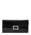 Roger Vivier Patent Leather Belle Vivier Wallet On Chain In Black
