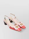 Roger Vivier Patent Leather Block Heel Slingback Pumps