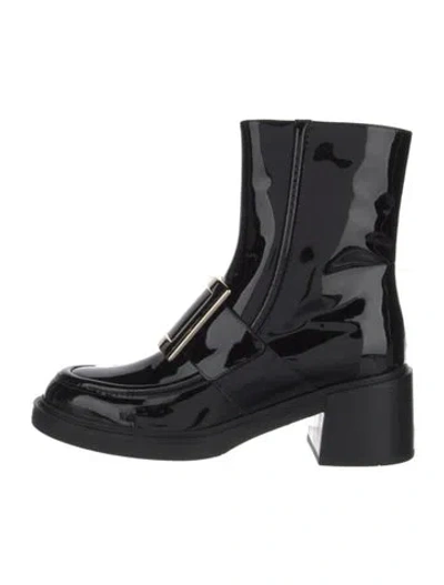 Pre-owned Roger Vivier Patent Leather Boots In Black