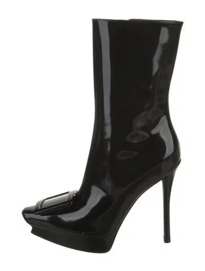 Pre-owned Roger Vivier Patent Leather Boots In Black