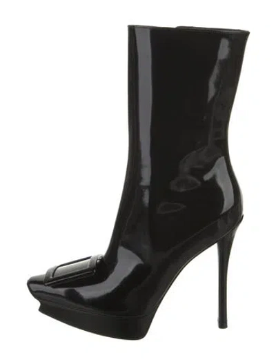 Pre-owned Roger Vivier Patent Leather Boots In Black