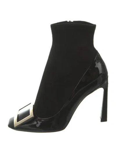 Pre-owned Roger Vivier Patent Leather Boots In Black