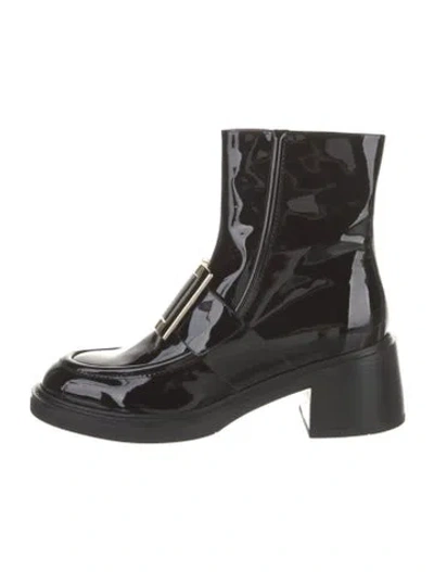 Pre-owned Roger Vivier Patent Leather Boots W/ Tags In Black