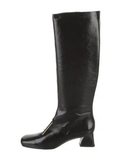 Pre-owned Roger Vivier Patent Leather Boots W/ Tags In Black