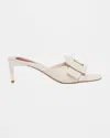 Roger Vivier Patent Leather Buckle Mule Sandals