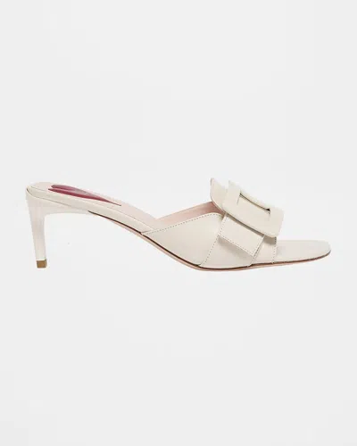 Roger Vivier Patent Leather Buckle Mule Sandals