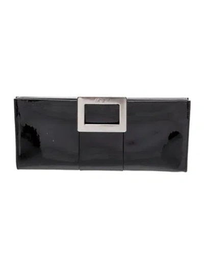 Pre-owned Roger Vivier Patent Leather Clutch In Black