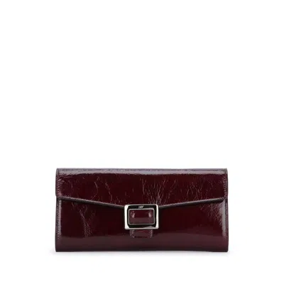 Roger Vivier Patent Leather Clutch  Burgundy